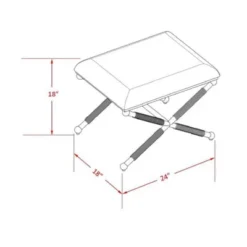 Ashburn Campaign Accent Stool - Linon -Linon GUEST e7995d55 12f3 40ac 98da 4f8654f85da5