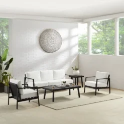 Linon Lark Aluminum Three Seater Sofa White -Linon GUEST f2844bd5 ea8b 47f2 8054 714d1873c439 1