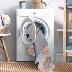 Washable Kyler Rug Beige/Blue - Linon -Linon GUEST f4370e2c 353f 4e92 b072 d9a993709bf5