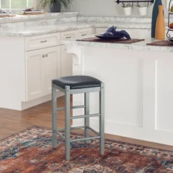 Set Of 2 Lancer Backless Faux Leather Counter Height Barstools - Linon -Linon GUEST f692501e 2923 4947 b50c 3df66dadbb04