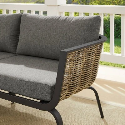 Ashby Loveseat - Gray/Black/Natural - Linon 12 Ashby Loveseat - Gray/Black/Natural - Linon - Image 10