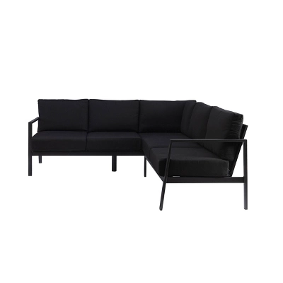 Linon Lark Aluminum Sectional Sofa Black 4 Linon Lark Aluminum Sectional Sofa Black - Image 2