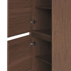 71" Gunther Mid-Century Bookcase 2 Doors Walnut - Linon -Linon GUEST ff635453 4063 4cb2 ae79 20ed926ce4f5